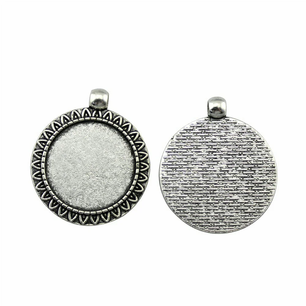

Fit Round 25Mm Antique Silver Color Base Setting Components Jewellery Making Supplies Art Crafts Diy Make Accessories