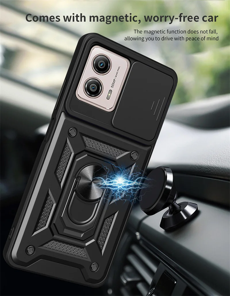 For Motorola Moto G53 G73 5G Case Shockproof Armor Slide Camera Lens Protect Coque For Moto G13 G23 E13 4G G 53 73 13 Back Cover
