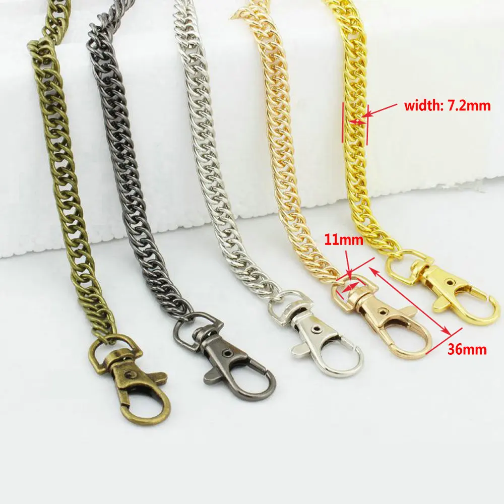  Bag Chain Shoulder Strap Ladies Metal Chain Handbag Buckle Handle DIY Shoulder Strap Accessory Bag Hardware Double Braid 10pcs