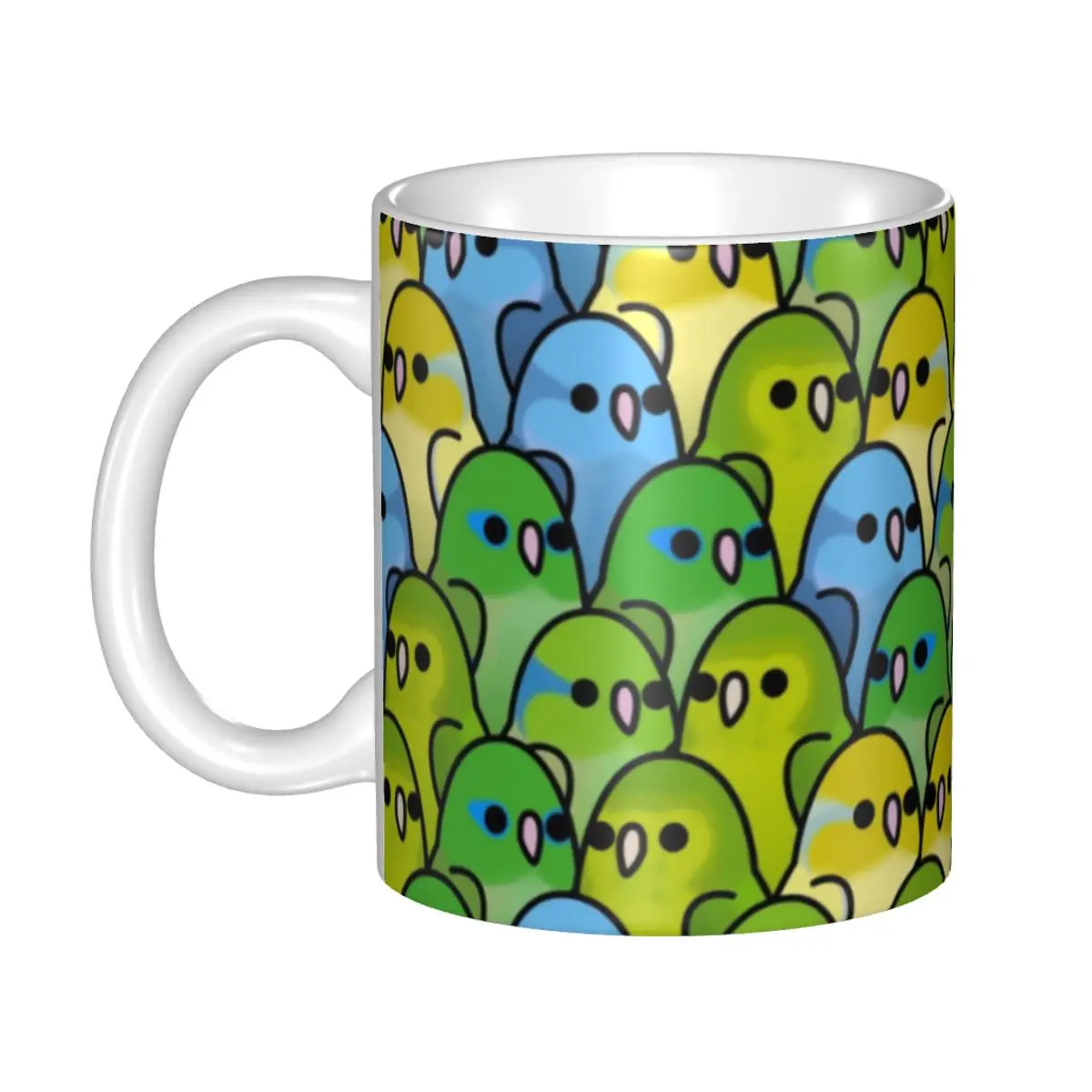 

Nordic Style Cute Parrotlet Squad Coffee Mug DIY Customized Parrot Birds Ceramic Tea Milk Mug Men Women Cups And Mugs