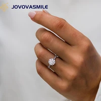 jovovasmile moissanite 925 silver ring 2 carat 8mm round cut wedding band moissanite rings for women finger ring