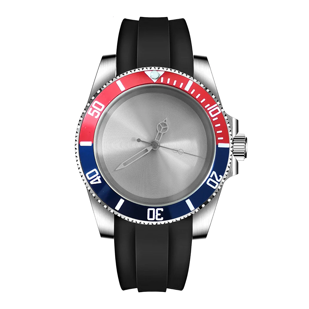 

Новинка 40 мм GEERVO без логотипа сапфировый Кристалл 316L чехол из нержавеющей стали японский nh35 Move men t CD серебряный циферблат Роскошные мужские часы G27