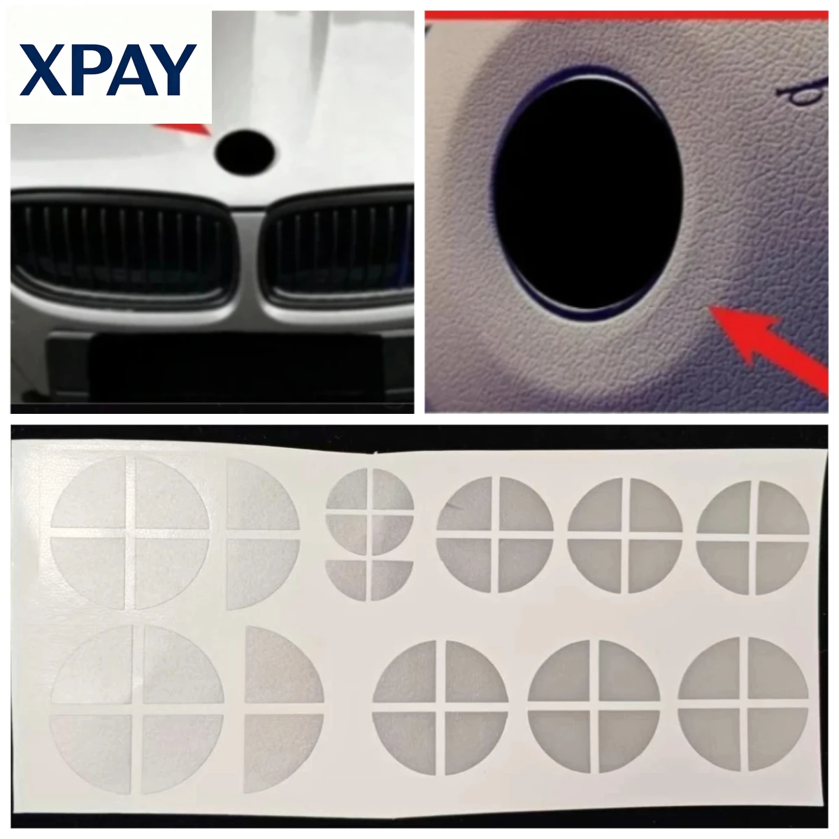 Фото Автомобиль новый Brooklyn Grey подходит для BMW передняя задняя эмблема колпаки ступицы колеса наклейка на руль 82 мм + 74 мм + 68 мм + 45 мм инструменты автомобильные аксессуары №1