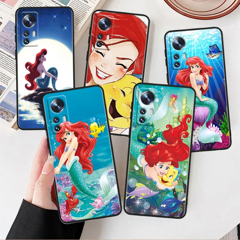 

Mermaid Disney Princess Cute Phone Case For Xiaomi Mi 13 10S 10 9T 9SE 8 Mix Play A3 A2 A1 CC9E Note 10 Lite Pro Black Cover