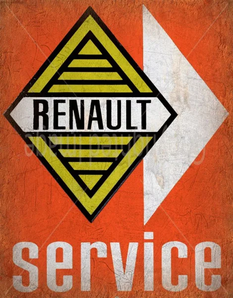 Renault Service винтажная гаражная реклама металлический жестяной знак плакат налет |