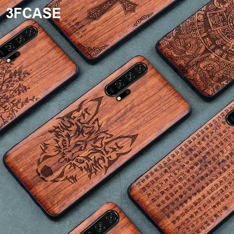 Luxury Real Wood Phone Cover For Honor 8X Case Shockproof Wooden Coque Funda |