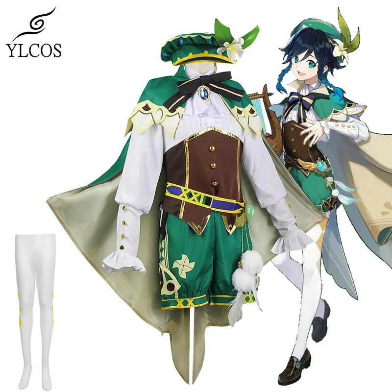

Game Genshin Impact Venti Cosplay Costumes Wig Halloween Party Uniform For Women Girls Suit