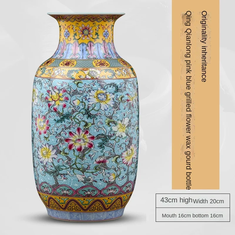 

Ceramic Vase Flower Arrangement Vintage Chinese TV Cabinet Desktop Decoration Bedroom Living Room Office Decorations