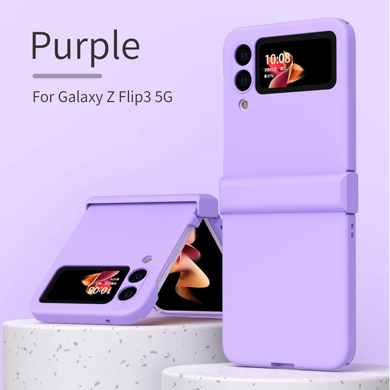 

For Samsung Galaxy Z Flip 3 5G Case 3 in 1 Hinge Full Protection Ultra Thin Armor Shockproof Phone Cover for Samsung Z Flip 4 5
