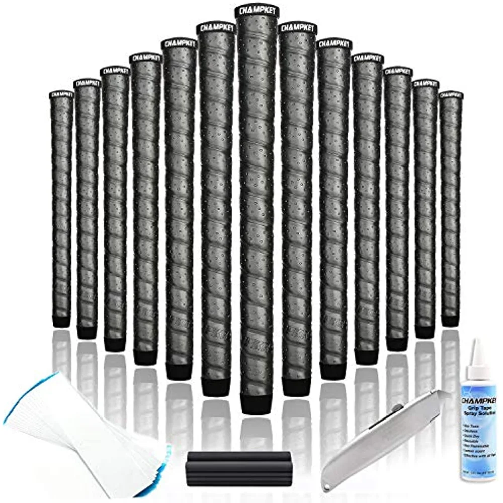 Polyurethane Golf Grips 13 Pack | Come with 5 Oz Solvent,Hook Blade15 Tapes&Vise Clamp | All Weather Performance Golf Club Grips