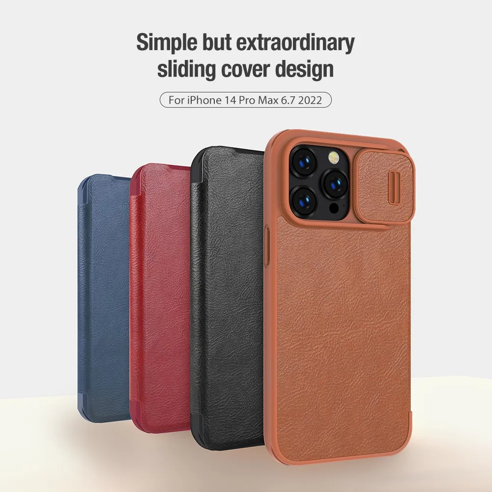 For iphone 13 Case For iPhone 14 Pro Max Nillkin Qin Leather Case Card Pocket Wallet bag Flip Cover for iPhone 13 Pro /13 Mini