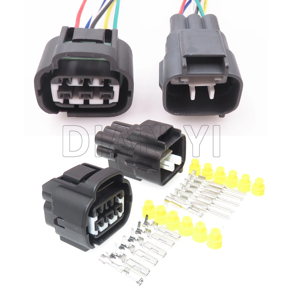 Автомобильная Проводная розетка с кабелями, 6 способов, 1 комплект, 641107-5 651104-5, автомобильный аксессуар, штепсельная Вилка для педали дроссельной заслонки для Toyota MG641107-5