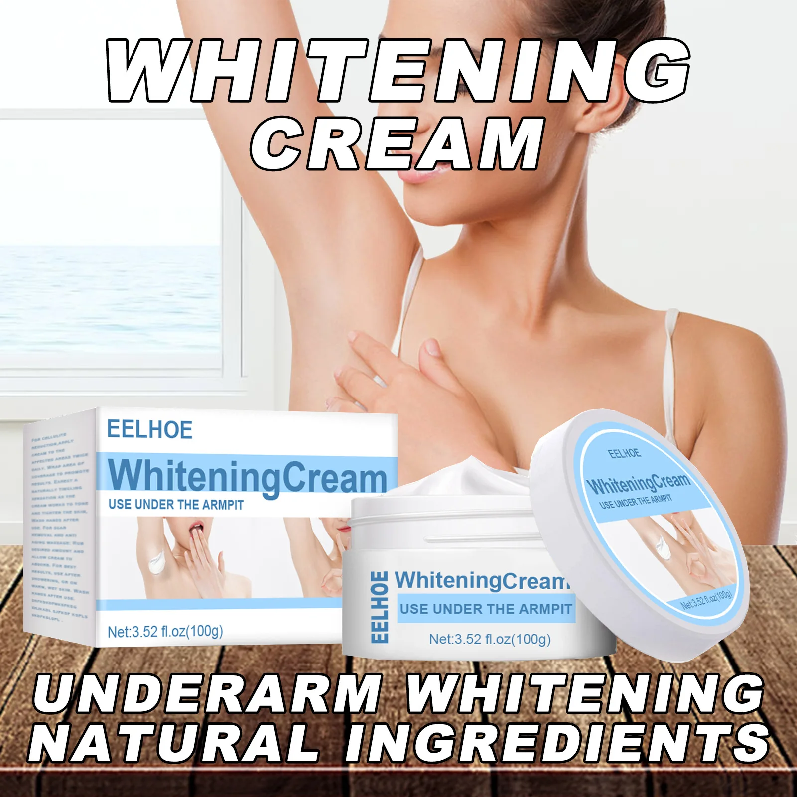 

Body Care Underarm White Cream Neck Back Legs Elbow Moisturizing Skin Refreshing Smooth Spot Removal Body Balm 100g