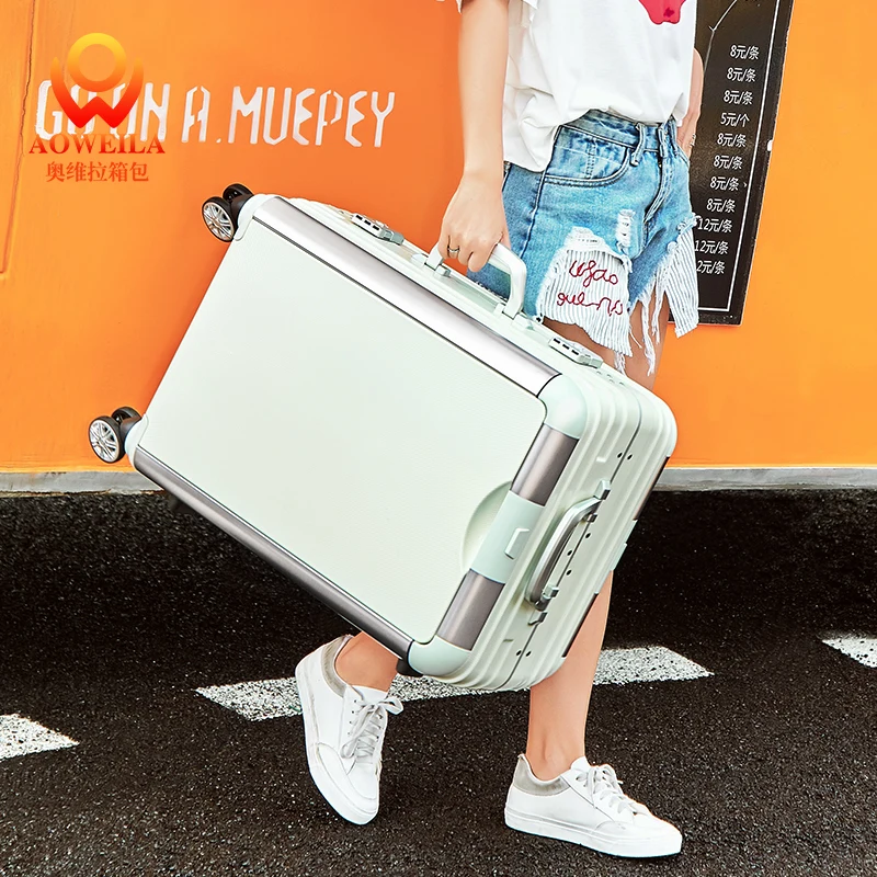 Trolley Case Universal Wheel Couple Suitcase Men and Women Boarding Luggage 24 Inch Aluminum Frame Password Box