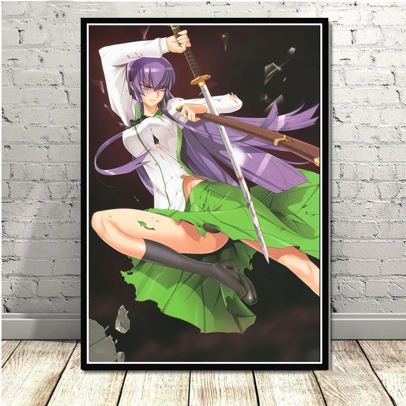 

of the Highschool Dead Japanese Anime poster and print vintage decor Picture Canvas Painting room decoration aesthetic Obrazy