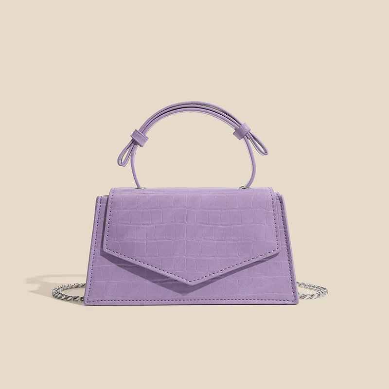 

Summer New Deluxe Bag Crocodile Purple Mini Leisure Handbag High Quality Single Shoulder Crossbody Bag Messenger Bag For Female