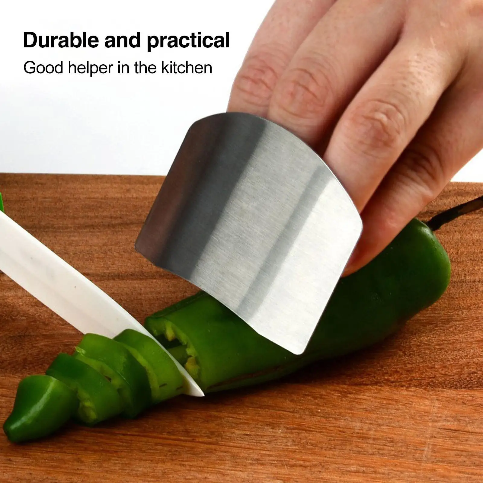 

Stainless Steel Finger Guard Kitchen Safety Vegetable Cutter Finger Hand Protector Anti-Cut Chop Slice Shield Kitchen Gadgets