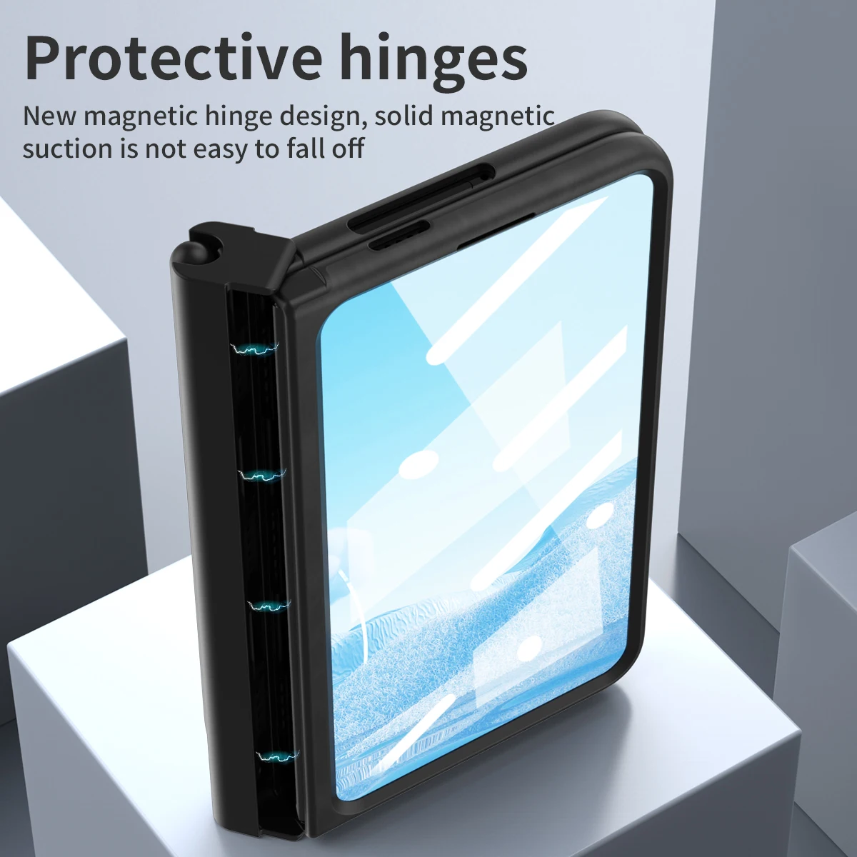 Magnetic Hinge Case For Google Pixel Fold Leather Full Protector Kickstand Cover For Pixel Fold with Pen Holder