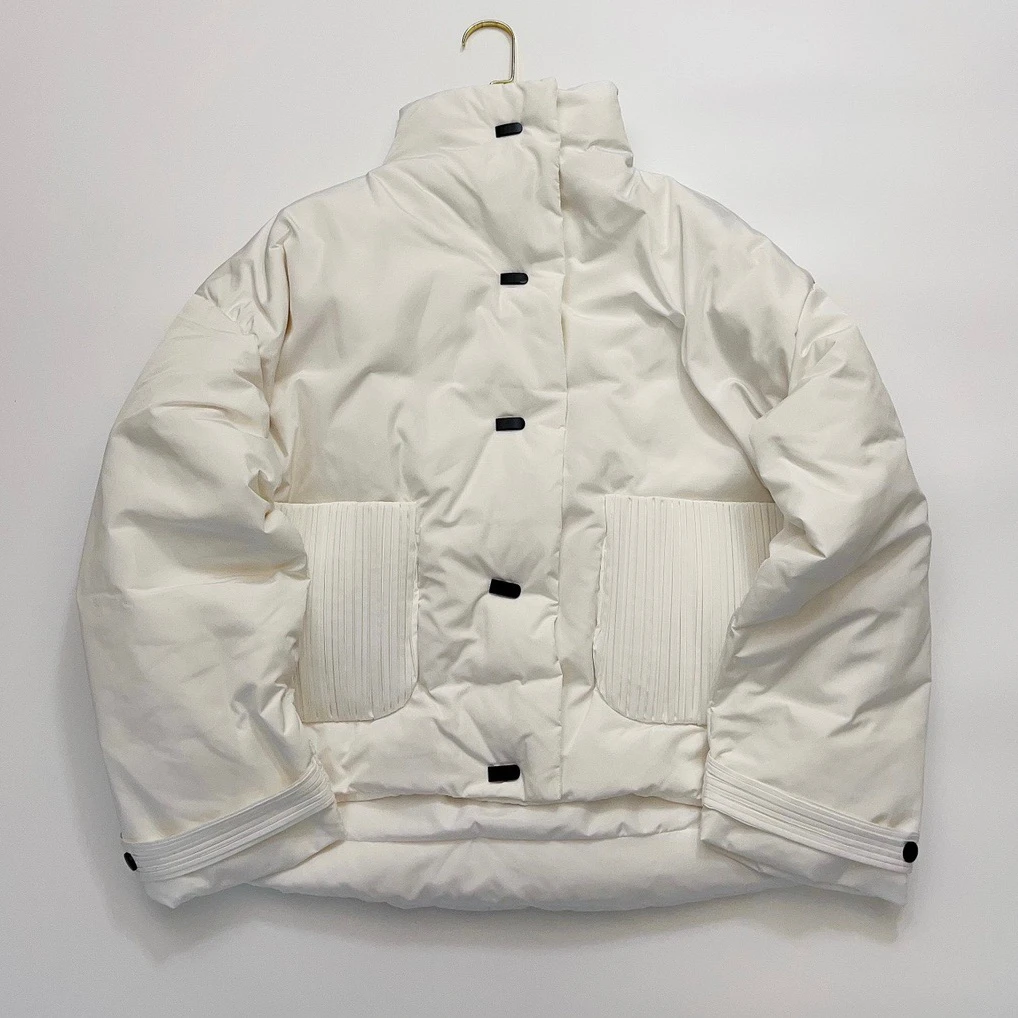 

Women Bread Down Jacket High Neck Long Sleeve Coat