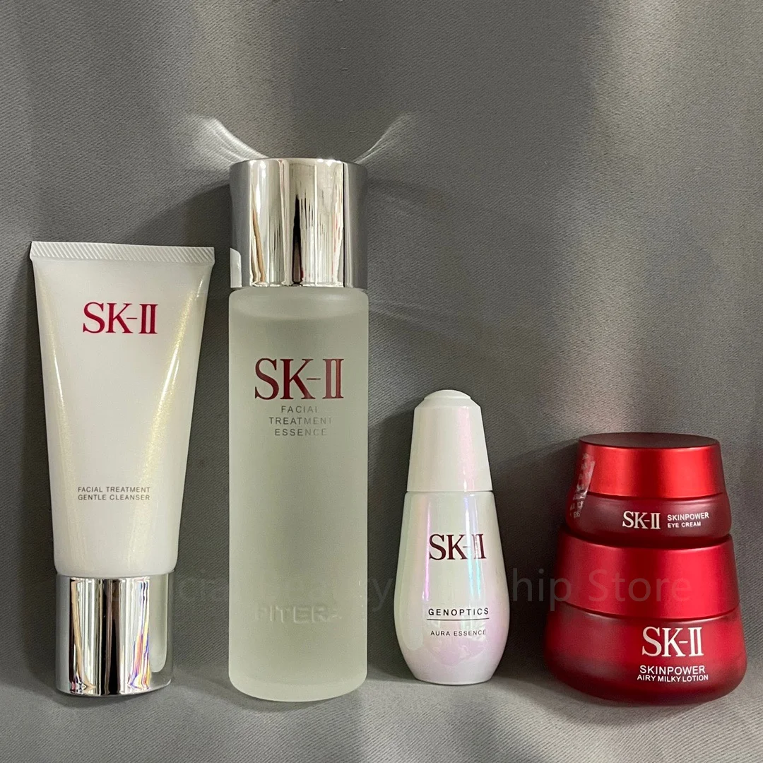 Official Japan Sk-II set 230ML fairy water 80g multi-face scrub cream 15g scrub eye cream 120g face wash 50ML small bulb essence