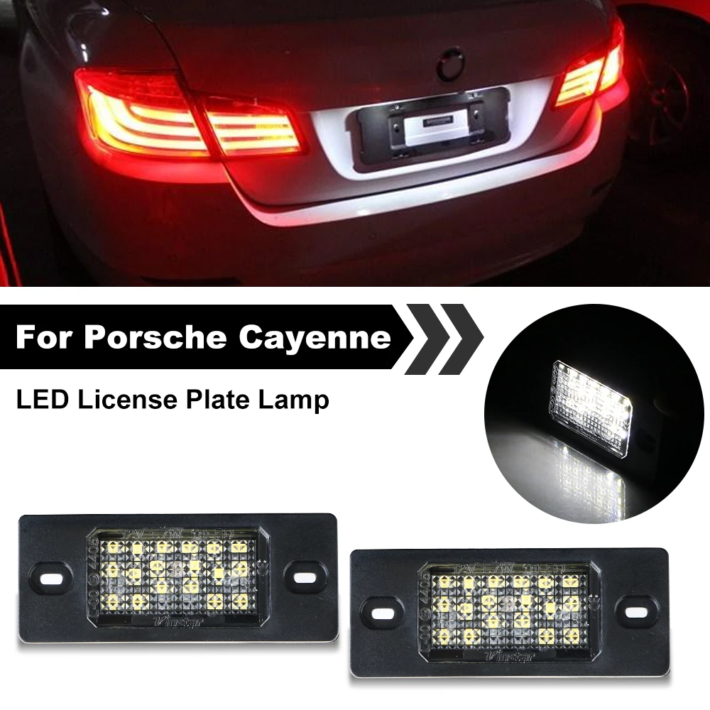 Подсветка Номерного Знака 3 Вт Для Porsche Cayenne 02-10 Черный Автомобильный Аксессуар 12 В