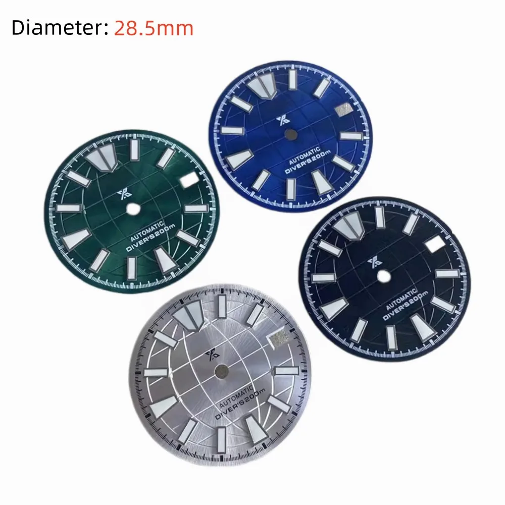 

NH35 Dial Black/Green/Blue/White 28.5MM Green Luminous Watch Dial for NH35 NH36 4R 7S Movement
