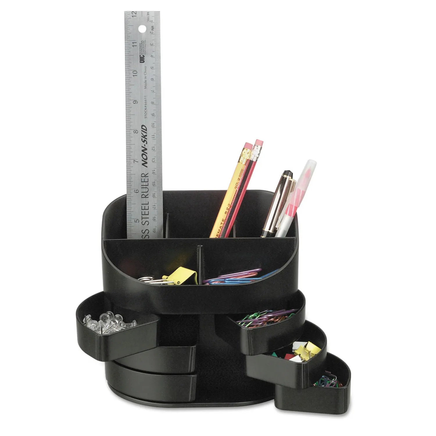 

Double Supply Organizer, 11-Compartment, 6 1/2" W x 4 3/4" D x 5 3/4" H, Black