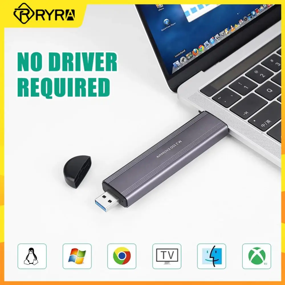 

RYRA M2 SSD Case NVME Enclosure M.2 To USB Type C 3.1 SSD Adapter NGFF SATA Dual Protocol Type-C Hard Disk Enclosure 10Gbps