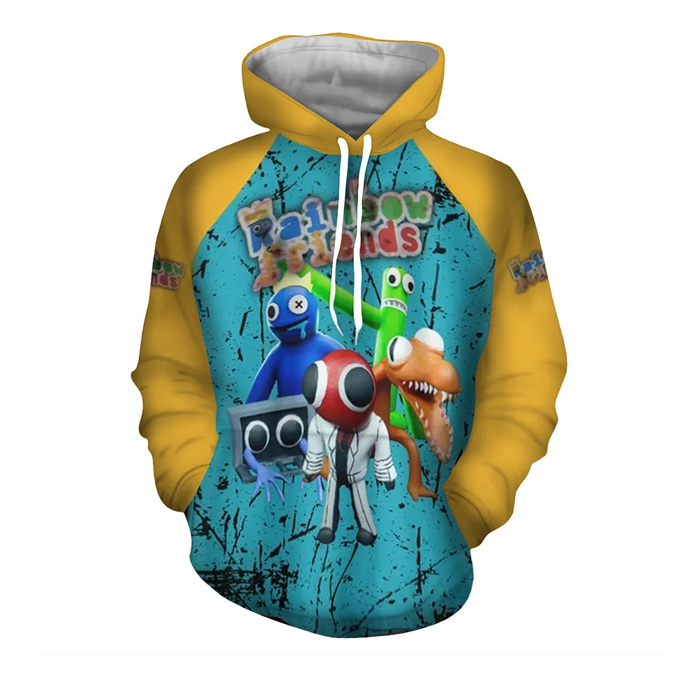 

Rainbow Friends Hoodie Kids Anime Streetwear Women Men Sweatshirt Cute Cartoon Blue Monster Long Hand Monster Kawaii Clothes