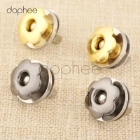 dophee 5sets 17mm magnetic snaps flower shaped 2 colors buckles buttons press decoration for sewing craft clothing wallet bag