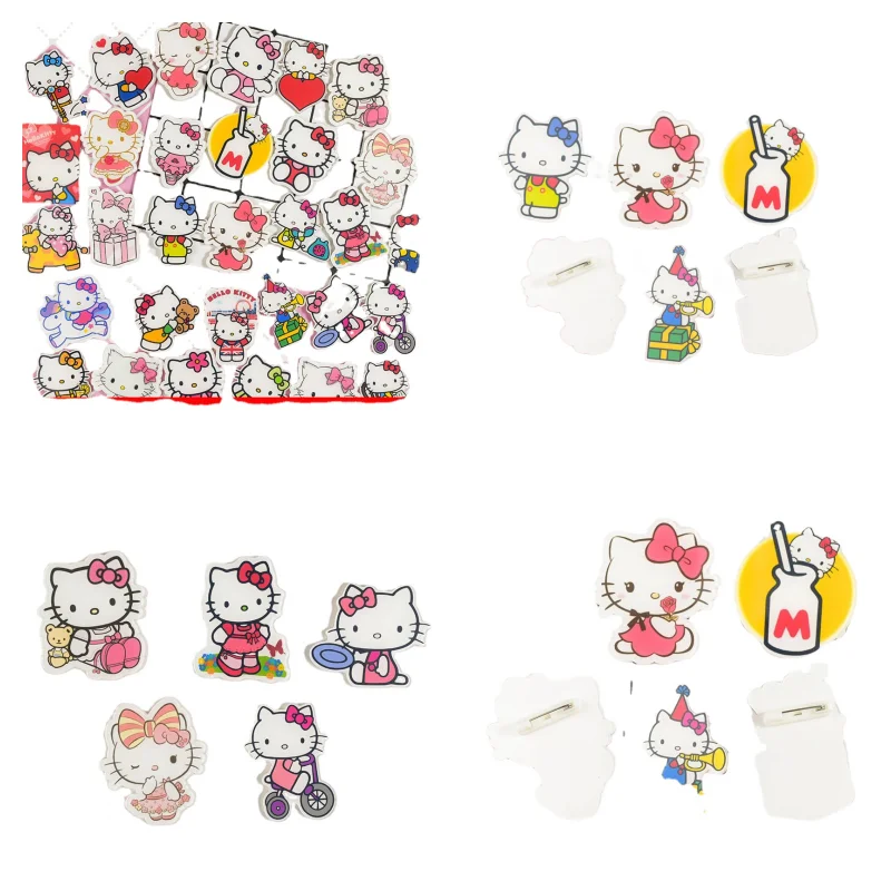 

HelloKitty Cute and Fresh Student Acrylic Badge Pin Creative Cartoon Decorative Brooch School Bag Accessories Gift Anime Jewelry