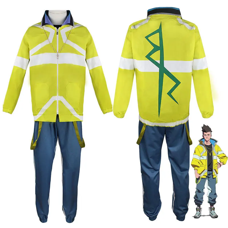

Anime Cyberpunk Edgerunners Cosplay Costume David Martinez Stand Collar Jacket Hoodie Zipper Coat Halloween Carnival Party Suit