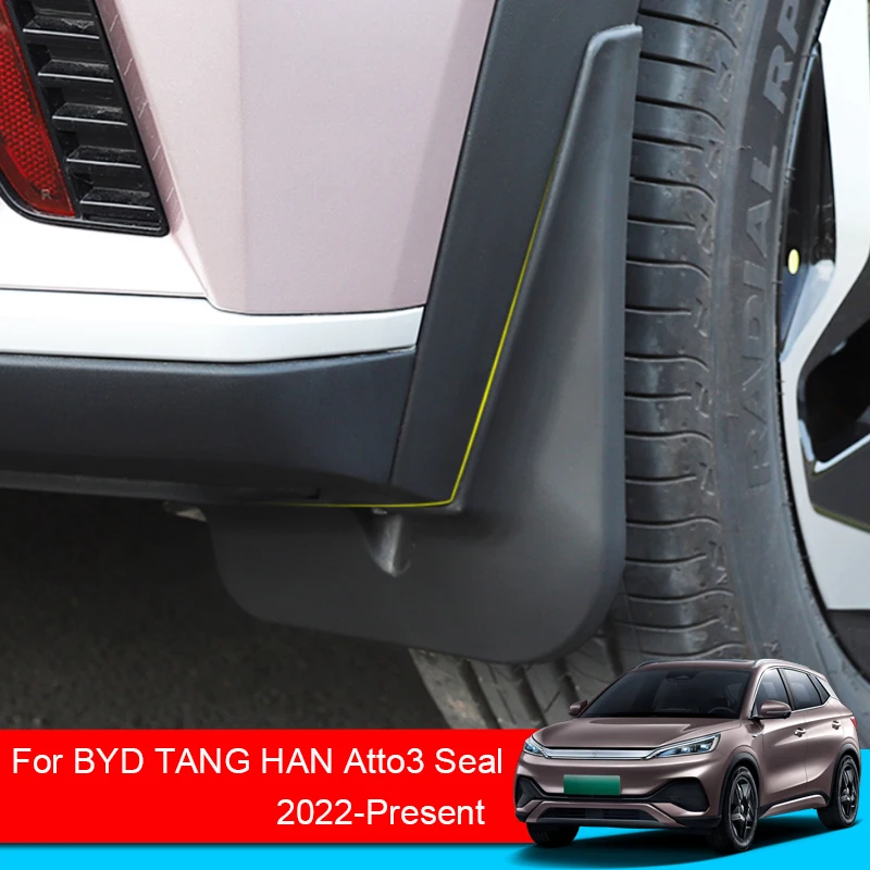 

ABS 4PCS Car Mudguards Fender Splash For BYD TANG EV HAN EV ATTO3 Seal Dolphin QIN Plus DMI SONG Plus DMI 2022-2025 Accessories