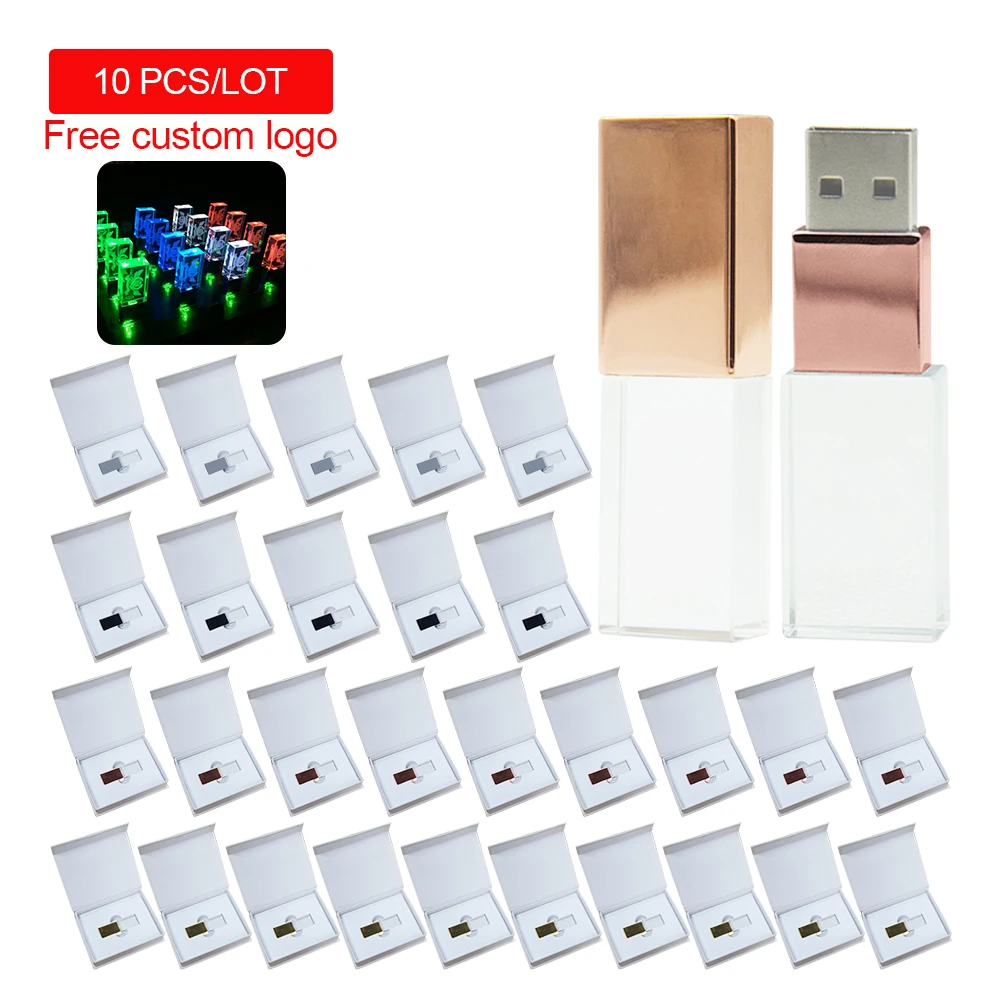 

10 шт./лот USB 2,0 (бесплатный логотип) Модный флэш-накопитель в кристаллах 4 ГБ 16 ГБ 32 ГБ 64 Гб 128 ГБ Подарочная Флэшка