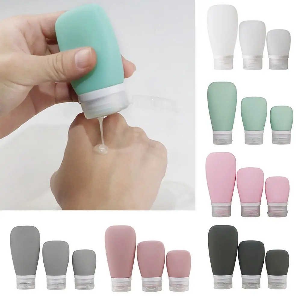 

30/60/90ml Travel Toiletry Bottles Silicone Refillable Squeeze Tube Empty Bottle Shampoo Container Leakproof Lotion Bottles