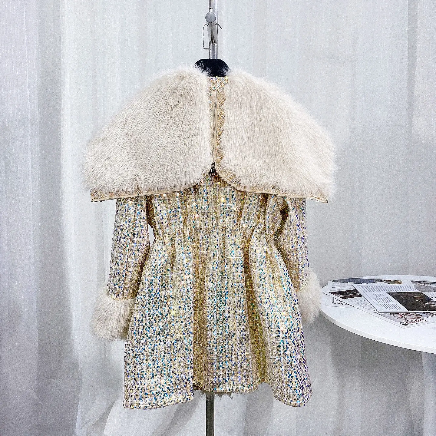 Faux Fur Coat 2022 Winter New Fur Integrated Mid-Length Imitation Fox Fur Jacket Slimming Long-sleeve Faux Fur All-match