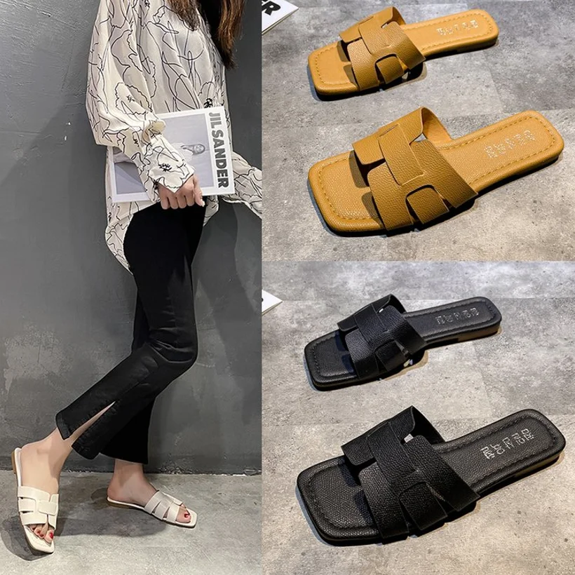

2022 Summer New Trend Ladies Slippers Fashion Lazy Retro Travel Beach Sandals