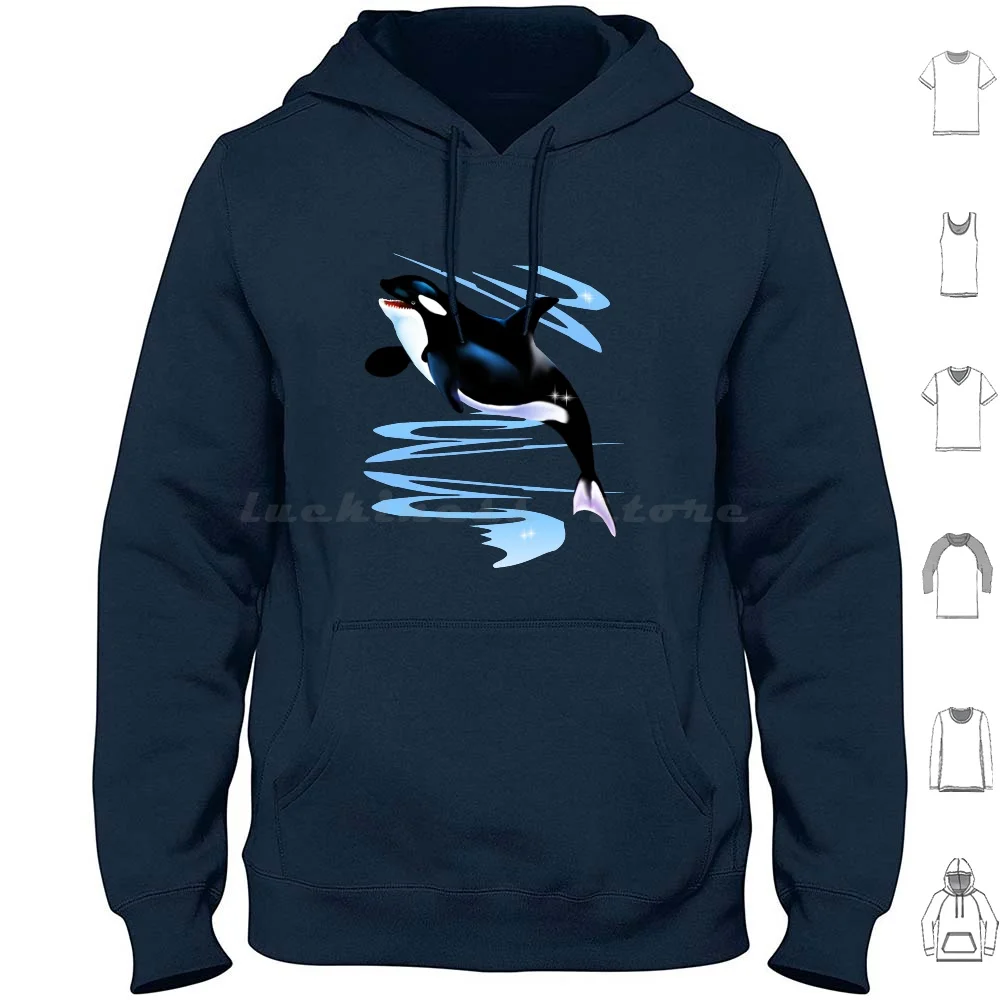 

Orca Splash Shirts Hoodie cotton Long Sleeve Animals Killer Whale Marine Animals Ocean Orca Whale Whales