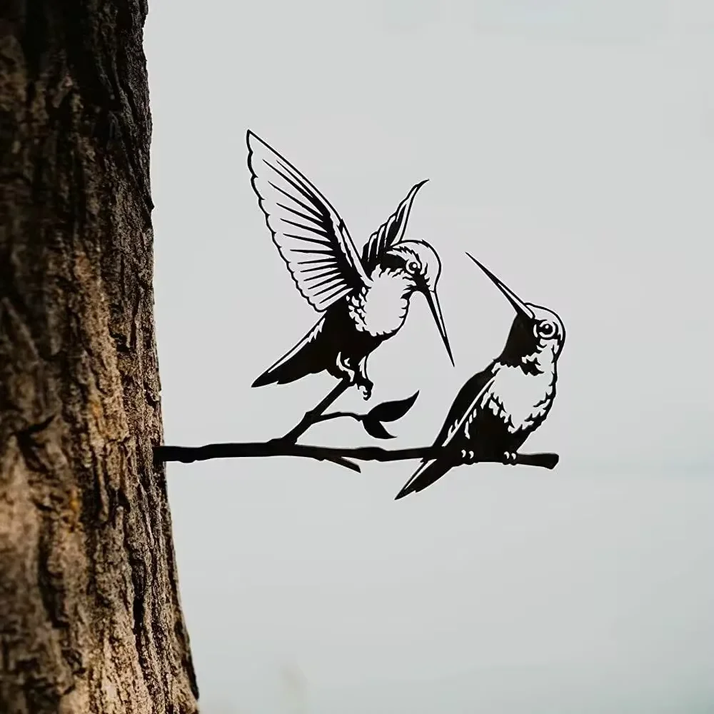 Элегантный Садовый Декоративный Кол С Колибри - Уникальное Искусство На Открытом