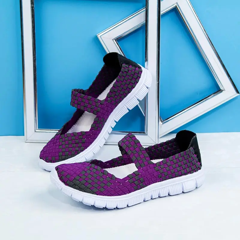 

woven summer Women's Sports Shoes Shpes High Quality Sneakers Most Sold Elegant Sneakers Sport Woman Running Tennis Runners