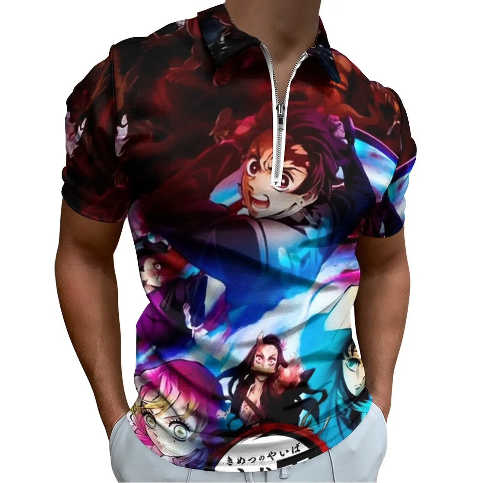 

Demon Slayer Polo Shirts Swordsmith Village Arc Casual Shirt Summer Trending Man Short-Sleeved Collar Graphic T-Shirts