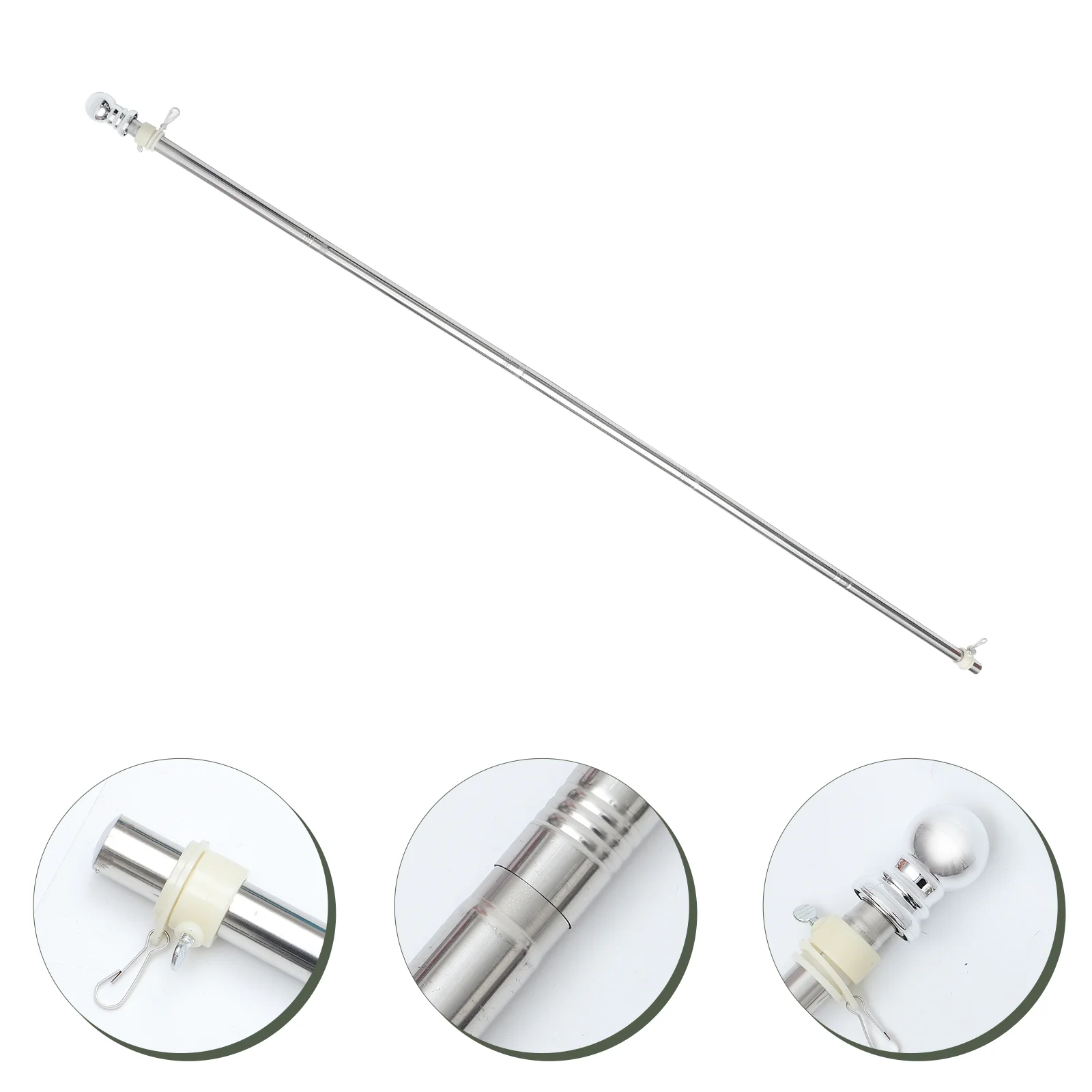 

Flag Pole Stainless Steel Professional Outdoor Flag Pole Commercial Outdoor Detachable Flagpole for House Garden Roof Walls