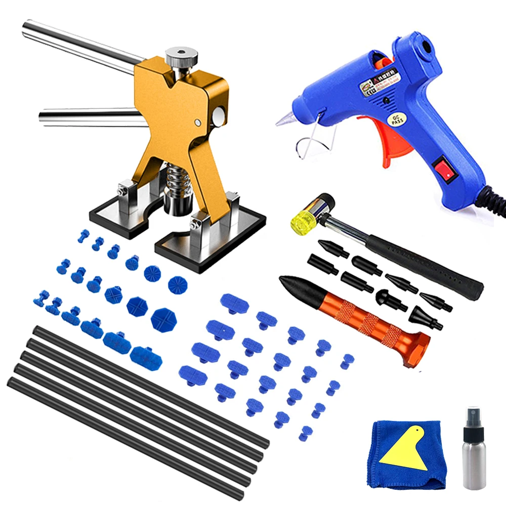 

Инструмент для ремонта и удаления вмятин на автомобиле, набор для удаления вмятин на кузове автомобиля, гаражный инструмент, 18 + присоска, подъемный мост, молоток для кузова, булочки для вынимания на автомобиле