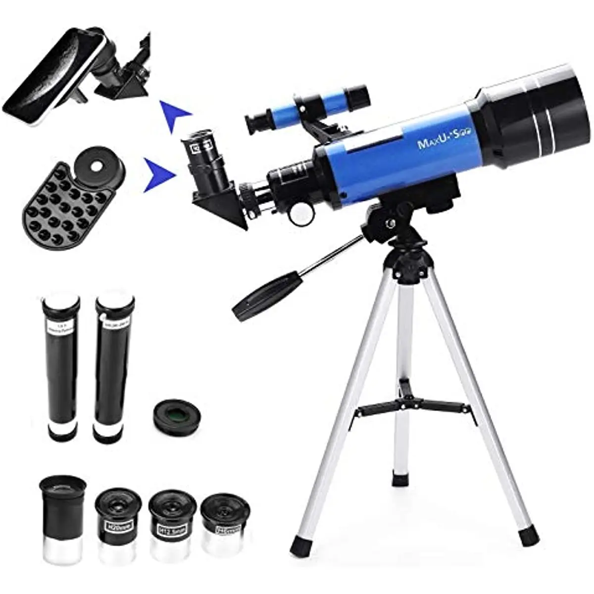 

70mm Telescope for Kids & Astronomy Beginners, Refractor Telescope with Tripod & Finder Scope, Portable Telescope with 4