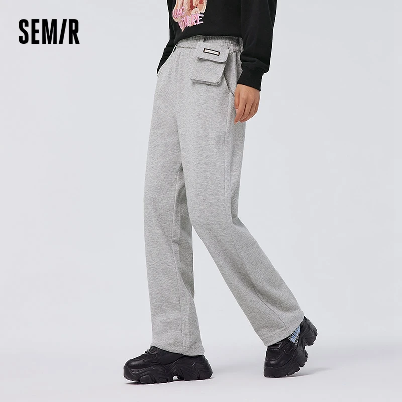 

Брюки Semir женские на шнуровке, повседневные облегающие однотонные универсальные штаны с широкими штанинами, простые весенние