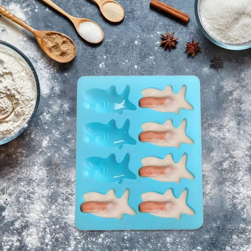 

Silicone Fondant Chocolate Mold Heat Resistant Shark Bites Die Reusable Bakeware Mold For Cupcake Jelly Ice Cube Clay Cookie