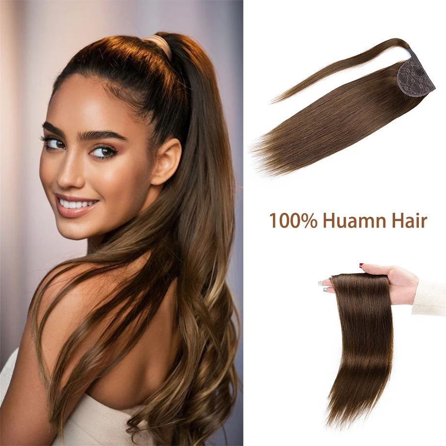 100% человеческие волосы для наращивания конский хвост Магическая - Цена: 7399