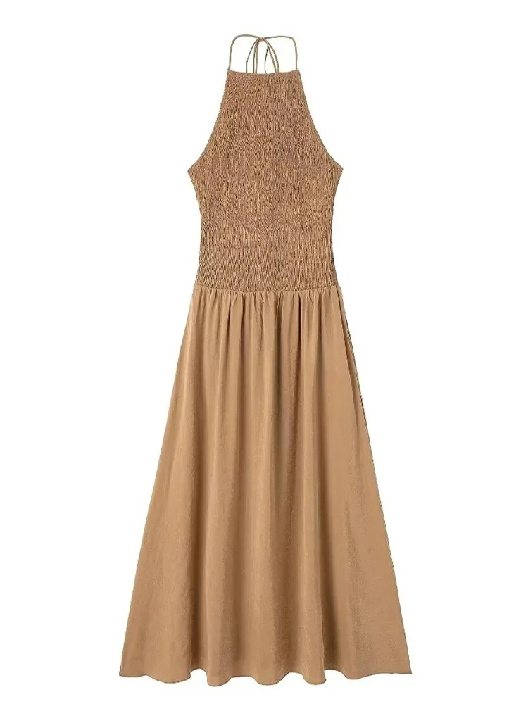 Zaba Женское Сексуальное Эластичное Платье Трапециевидной Формы С Открытой Спиной