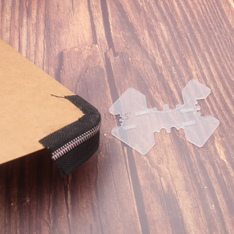 

Handmade Leather DIY Zipper Angle Folding Auxiliary Tool Acrylic Multi Size clothing Zipper Bending Pasting Sewing Assist Device
