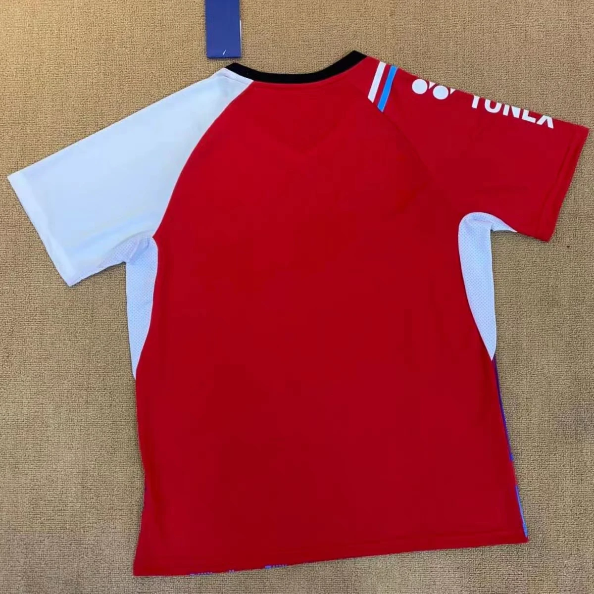 YY badminton T-shirt half sleeve white red quick dry breathable absorbent men and women outdoor sports